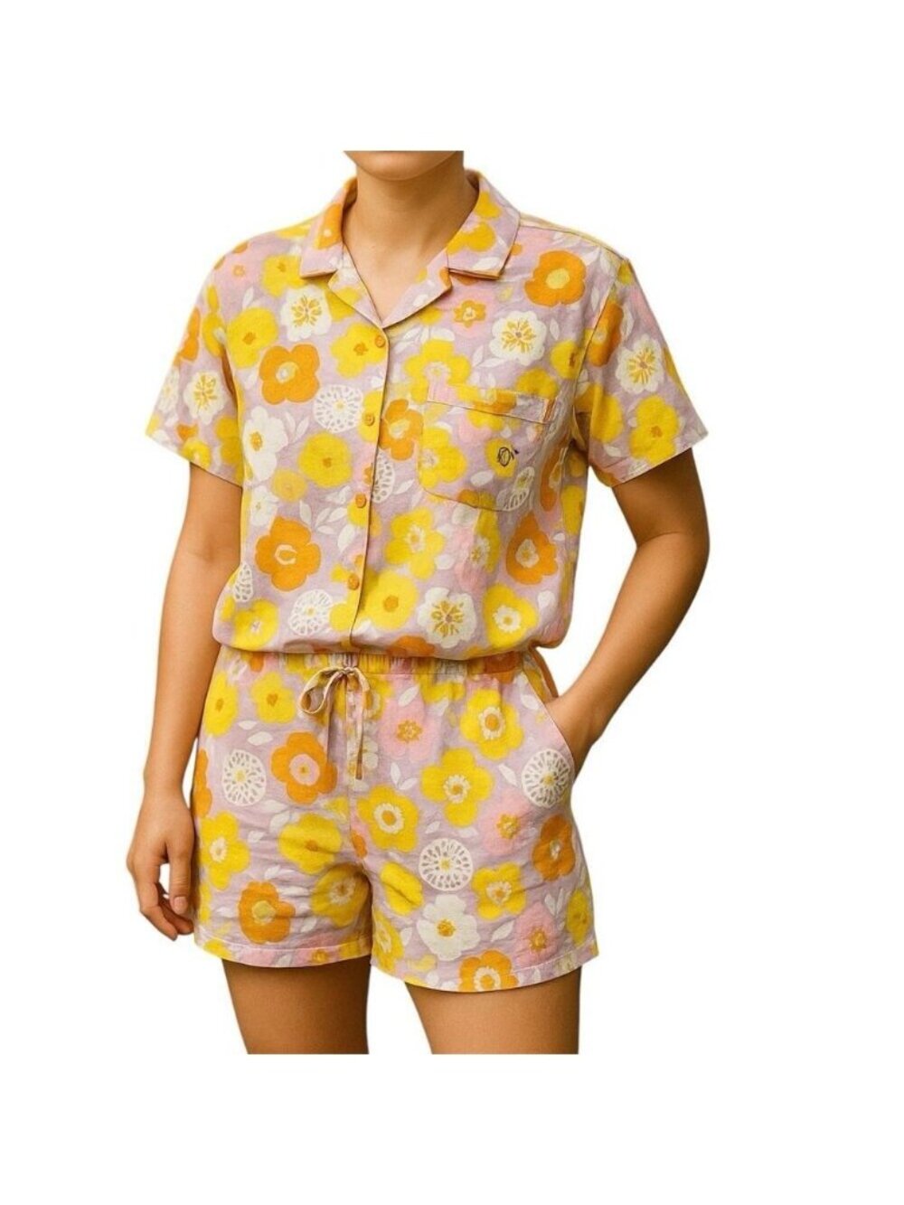 OCEAN PACIFIC Sz L Field of Dreams Retro Floral 2 Pc PJβs Lounge Wear Cozy | NWT